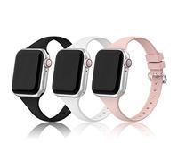 PARMPH 3 Packs Sport Strap Compatible with Apple Watch Strap 38mm 40mm 41mm 42mm(Series 10), Soft Silicone Slim Strap Replacement Watchbands for iWatch Series 10 9 8 7 6 5 4 3 2 1 SE Women Men