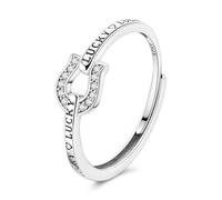 Parmuz 925 Sterling Silver Adjustable Ring for Woman Stackable Open Lucky Butterfly Star Moon Twisted Knuckle Ring Eternity Bands Dainty CZ Statement Engagement