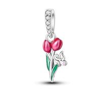 Parmuz 925 Sterling Silver Charms for Bracelet Woman Love Heart Evil Eye Daisy Flower Pendant Beads for Necklace Dog Cat Charm Jewelry Gift for Her