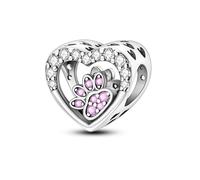 Parmuz 925 Sterling Silver Charms for Bracelet Woman Love Heart Evil Eye Daisy Flower Pendant Beads for Necklace Dog Cat Charm Jewelry Gift for Her