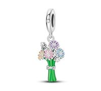 Parmuz 925 Sterling Silver Charms for Bracelet Woman Love Heart Evil Eye Daisy Flower Pendant Beads for Necklace Dog Cat Charm Jewelry Gift for Her