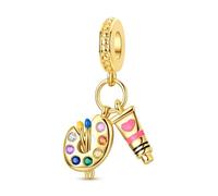 Parmuz 925 Sterling Silver Charms for Bracelets and Necklaces Gold Cross Butterfly Star Moon Cute Cat Dog Evil Eye Lucky Bracelet Beads Aesthetic Peandant for woma