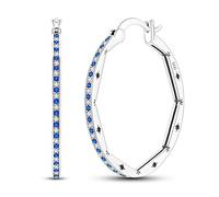 Parmuz 925 Sterling Silver Earrings Large Big Hoop Earrings Star Moon Butterfly Twisted Cubic Zirconia Thin Round Hoops for Women