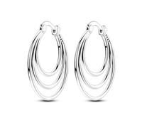 Parmuz 925 Sterling Silver Earrings Large Big Hoop Earrings Star Moon Butterfly Twisted Cubic Zirconia Thin Round Hoops for Women