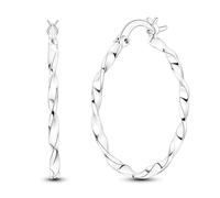 Parmuz 925 Sterling Silver Earrings Large Big Hoop Earrings Star Moon Butterfly Twisted Cubic Zirconia Thin Round Hoops for Women