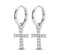 Parmuz 925 sterling silver hoop earring for Woman Dangle Drop Boho vintage Feather Dangling Earring set purple Dream Catcher Simple Small Huggie earring Jewelry Gift