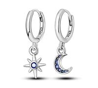 Parmuz 925 sterling silver hoop earring for Woman Dangle Drop Boho vintage Feather Dangling Earring set purple Dream Catcher Simple Small Huggie earring Jewelry Gift