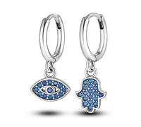 Parmuz 925 sterling silver hoop earring for Woman Dangle Drop Boho vintage Feather Dangling Earring set purple Dream Catcher Simple Small Huggie earring Jewelry Gift