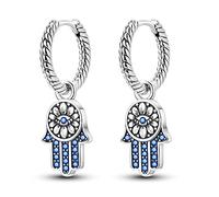 Parmuz 925 sterling silver hoop earring for Woman Dangle Drop Boho vintage Feather Dangling Earring set purple Dream Catcher Simple Small Huggie earring Jewelry Gift