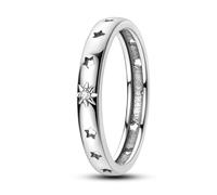 Parmuz 925 Sterling Silver Rings for Woman Dainty Stackable Ring CZ Star Moon Cross Eternity Engagement Bands Ring Gift for Her