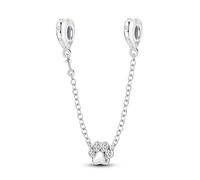Parmuz 925 Sterling silver Safety Chain for Bracelet Love Butterfly Evil Eye Stopper Spacer Charm Clip Charms Dangle Pendants Beads Jewelry Gift for Women