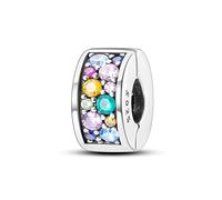 Parmuz Stoppers beads Charms for Bracelets 925 sterling silver clip Rondelle Spacer Charm with rubber inside Star Moon Butterfly Jewelry Gift for Woman