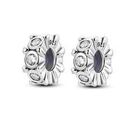 Parmuz Stoppers beads Charms for Charm Bracelets 925 sterling silver clip Rondelle Spacer Charm with rubber inside Jewelry Gift for Woman