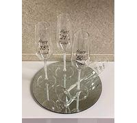 parmy 18th Birthday Champagne Flute - Single Crystal Champagne Glass with Platinum 18 Embossed Gift Boxed