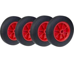 Parnells 10" Solid Rubber Wheel for Trolleys & Generators, Set of 4, 250mm