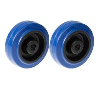 Parnells 100mm 4" Wheel Blue Rubber With Nylon Centre Strong 300Kg Capacity, Set Of 2