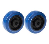 Parnells 100mm 4" Wheel Blue Rubber With Nylon Centre Strong 300Kg Capacity, Set Of 2