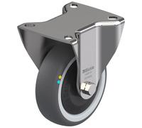 Parnells 100mm Stainless Steel Fixed Castor With Grey Electrically Conductive Thermoplast