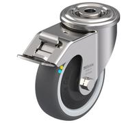 Parnells 100mm Stainless Steel Swivel/brake Castor With Grey Electrically Conductive Ther