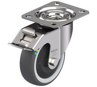 Parnells 100mm Stainless Steel Swivel/brake Castor With Grey Electrically Conductive Ther