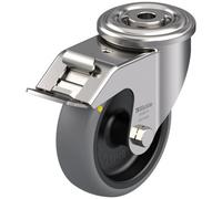 Parnells 100mm Stainless Steel Swivel/brake Castor With Grey Electrically Conductive Ther