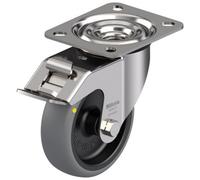 Parnells 100mm Stainless Steel Swivel/brake Castor With Grey Electrically Conductive Ther