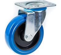Parnells 100mm Swivel Castor With Blue Elastic Rubber On Nylon Centre Wheel