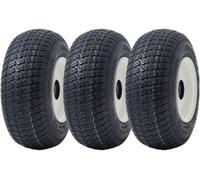 Parnells 13X5.00-6 Grass Lawnmower Tyres & Rims Wanda P332, 25mm 6205 Bearings (Set Of 3)