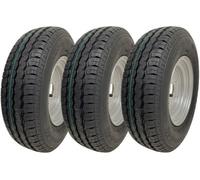 Parnells 145R10 Trailer Tyres & Wheels 4X100mm Pcd 84/82N Load Capacity 500Kg (Set Of 3)