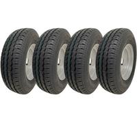 Parnells 145R10 Trailer Tyres & Wheels 4X100mm Pcd 84/82N Load Capacity 500Kg (Set Of 4)