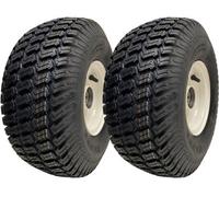 Parnells 15X6.00-6 Grass Lawnmower Wheels Tyres Fitted On Rims 25mm Bearings (Set Of 2)
