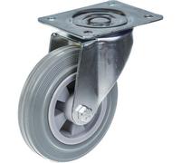 Parnells 160mm 6" Castor Grey Rubber Tyre Swivel Strong 135Kg Capacity