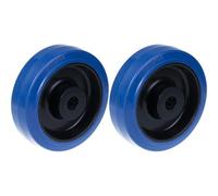 Parnells 160mm 6" Wheel Blue Rubber With Nylon Centre Strong 700Kg Capacity, Set Of 2