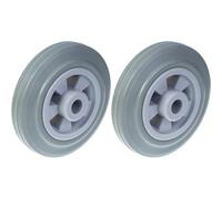 Parnells 160mm 6" Wheel Grey Rubber Tyre With Plastic Centre 270Kg Capacity, Set Of 2