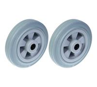 Parnells 160mm 6" Wheel Grey Rubber Tyre With Plastic Centre 270Kg Capacity, Set Of 2