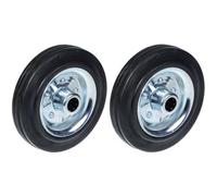 Parnells 160mm Solid Rubber Wheel Steel Centre 150Kg Each 6" Truck Wheels - Set Of 2