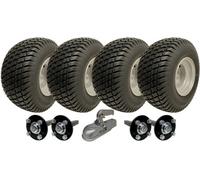 Parnells 18X8.50-8 Twin Axle Atv Grass Trailer Kit Wheels Hub & Stub Axles + Hitch 1500Kg