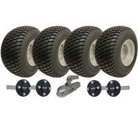 Parnells 18X8.50-8 Twin Axle Atv Trailer Kit Wheels, Aklo Hub & Stub Axles + Hitch 1500Kg