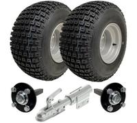 Parnells 18X9.50-8 Atv Quad Trailer Kit Knobby Wheels Hub & Stub Axles Swivel Hitch 204Kg