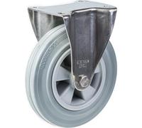 Parnells 200mm 8" Stainless Steel Castor Grey Rubber, Fixed, 205Kg