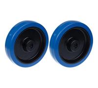 Parnells 200mm 8" Wheel Blue Rubber With Nylon Centre Stainless Bearing 800Kg, Set Of 2