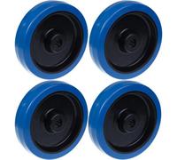 Parnells 200mm 8" Wheel Blue Rubber With Nylon Centre Strong 1600Kg Capacity, Set Of 4