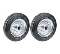 Parnells 200mm Solid Rubber Wheel, Steel Centre, 200Kg Each, 8" Truck Wheels - Set Of 2