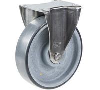 Parnells 200mm Stainless Steel Fixed Castor With Grey Electrically Conductive Thermoplast