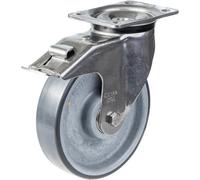 Parnells 200mm Stainless Steel Swivel/brake Castor With Grey Electrically Conductive Ther
