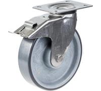 Parnells 200mm Stainless Steel Swivel/brake Castor With Grey Electrically Conductive Ther