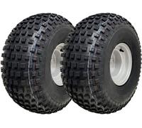 Parnells 22X11.00-8 Knobby Atv Tyres 4 Stud Rim Trailer Quad Wheels 100mm Pcd (Set Of 2)