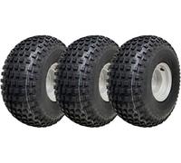 Parnells 22X11.00-8 Knobby Atv Tyres 4 Stud Rim Trailer Quad Wheels 100mm Pcd (Set Of 3)