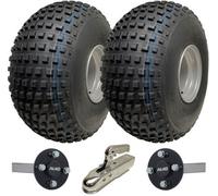 Parnells 25X12.00-9 Knobby Atv Quad Trailer Kit Wheels Alko Axles Hitch Capacity 390Kgs