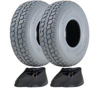 Parnells 330X100 Grey Mobility Scooter Tyre & Inner Tube Pneumatic Tire 400-5 (Set Of 2)